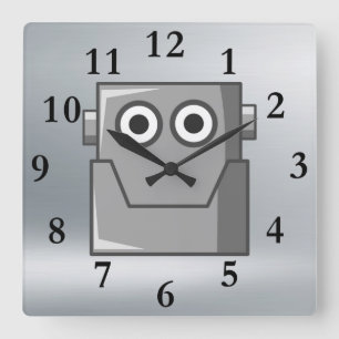 CUADRADO FELIZ RELOJ DE CABEZA DE ROBOT