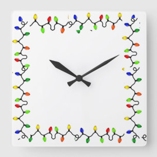 CUADRADO **FEROSAS LUCES DE NAVIDAD** RELOJ