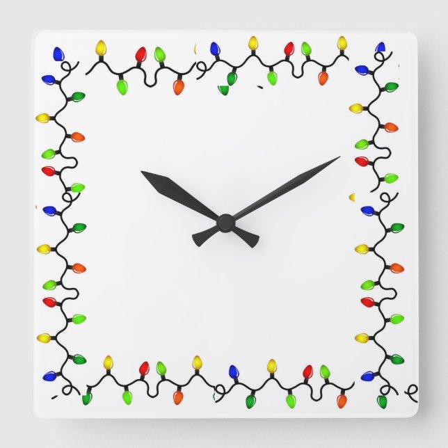 CUADRADO **FEROSAS LUCES DE NAVIDAD** RELOJ (Anverso)