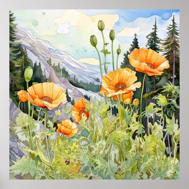Cuadrado floral, arte mural de los cachorros (Frente)