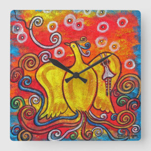 Cuadrado Fuera de la llama, reloj de Phoenix del brillo