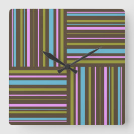 Cuadrado Funky retro rayas marrón, rosa, reloj acuático