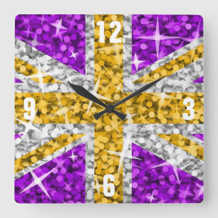 Cuadrado Glitz Plaza de reloj "Números" dorados del Reino U