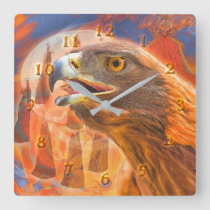 Cuadrado GOLDEN EAGLE llama al reloj de Kachina