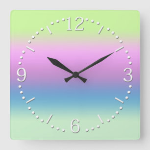 Cuadrado Gradiente brillante. reloj grande