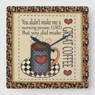 Cuadrado Gran reloj del café