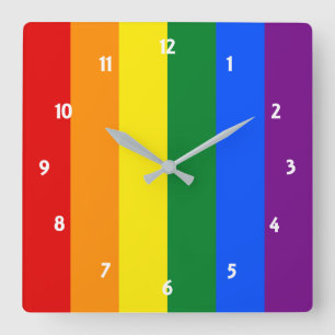 Cuadrado Gran reloj del orgullo arcoiris