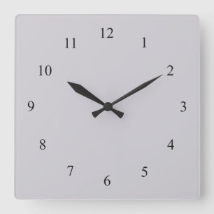 Cuadrado Gris claro sólido con negro numera el reloj de