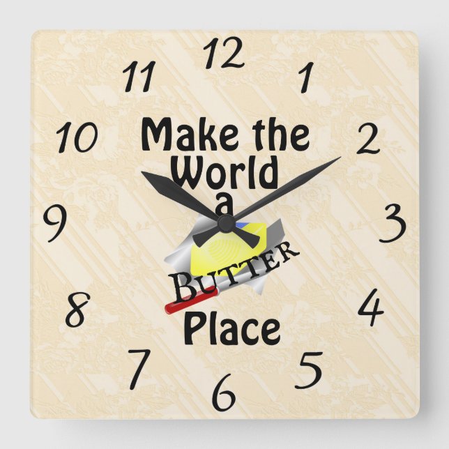 Cuadrado Hacer del mundo un reloj mural (Anverso)