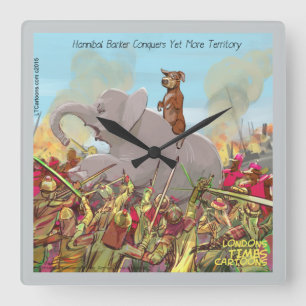 Cuadrado Hannibal gracioso el reloj de la pared del conquis