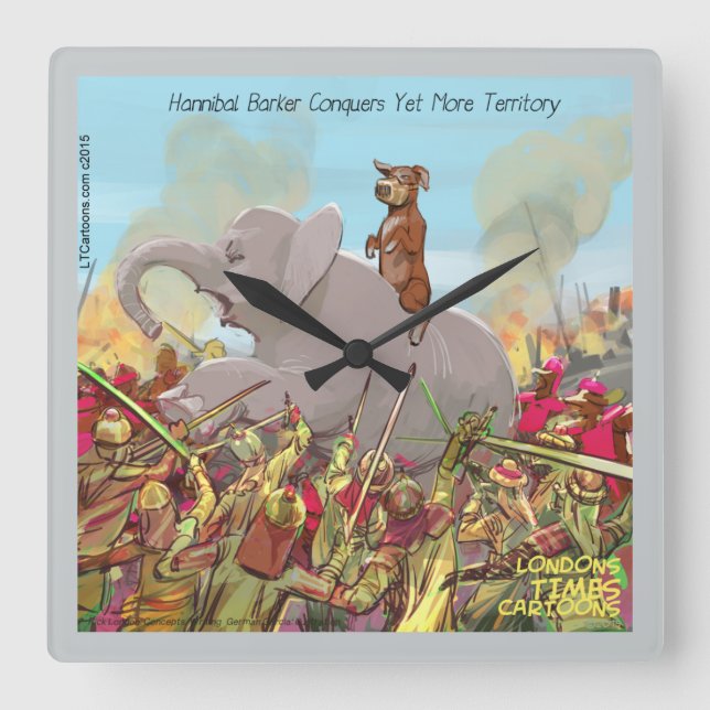Cuadrado Hannibal gracioso el reloj de la pared del conquis (Anverso)