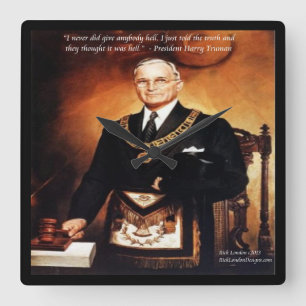 Cuadrado Harry Truman Y "Dale El Infierno" Cita El Reloj De