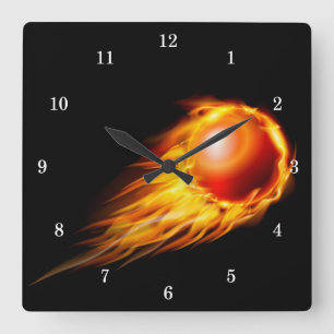 Cuadrado Hermoso Reloj de Cortina de Fuego