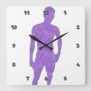 Cuadrado Hombre que presenta el reloj