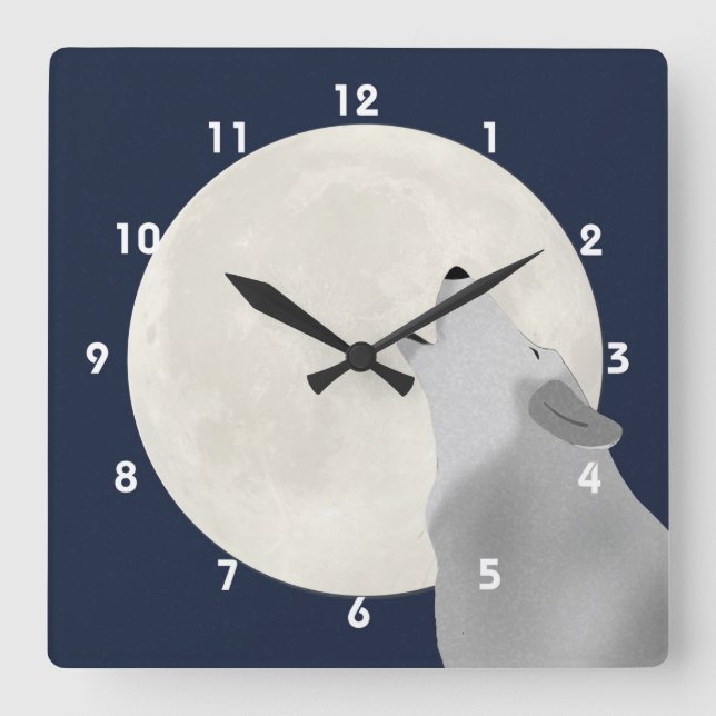Cuadrado Howl En El Reloj De La Pared De La Luna (Anverso)