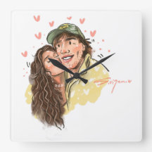 Ilustración de Reloj de Pareja Romántica