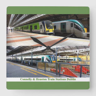 Cuadrado Imagen de la estación de tren para el reloj de par