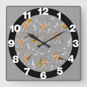 Cuadrado Instrumentos musicales Rock Gran Reloj