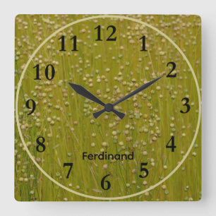 Cuadrado Jardín verde y amarillo de los loros Reloj cuadrad
