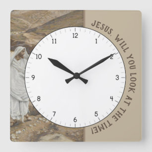 Cuadrado Jesucristo, mira el reloj de Cristo