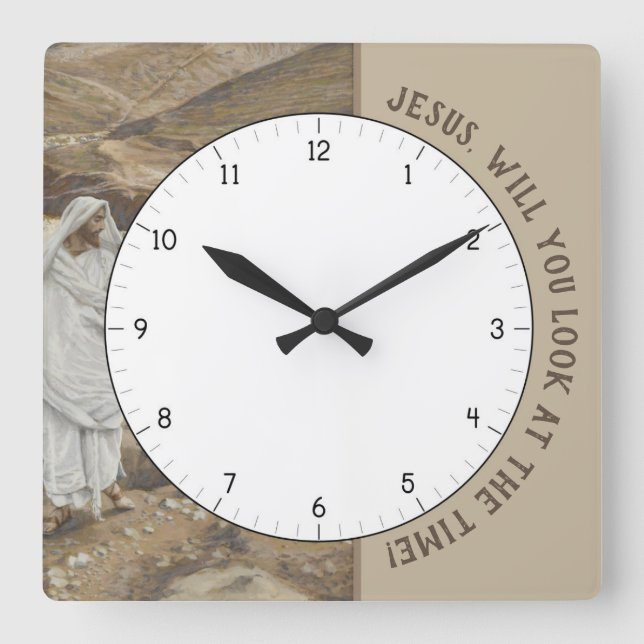 Cuadrado Jesucristo, mira el reloj de Cristo (Anverso)