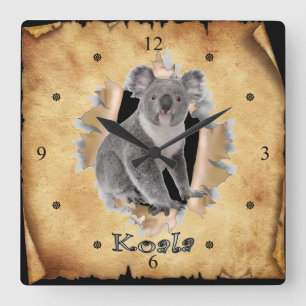 Cuadrado ¡Koala Se Rompe Con El Reloj De Bolsas De Papel! ~