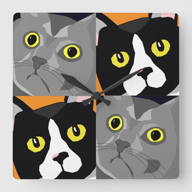 Cuadrado Los gatos de George y de Lucas resumen el reloj de (Anverso)