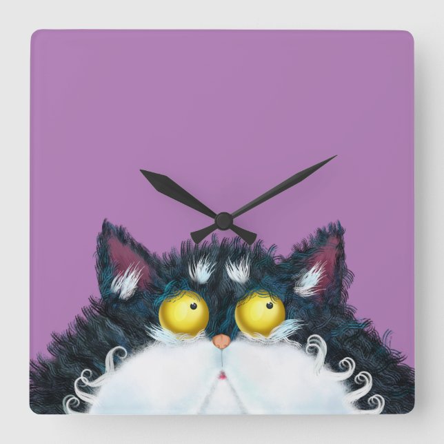 Cuadrado Los ojos de gato parecen un reloj grande (Anverso)