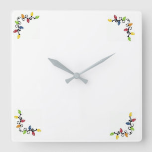 CUADRADO **LUZ DE NAVIDAD FELIZ** RELOJ