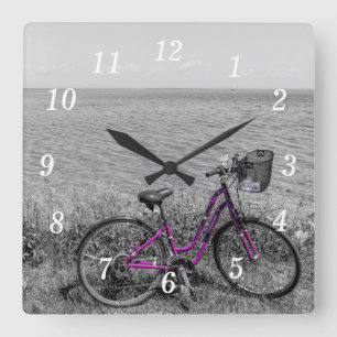 Cuadrado Mackinac Island Bike Reloj selectivo de pared de c