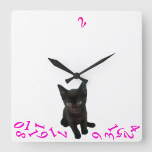 Cuadrado ~Mal Kitty~ RELOJ DE MURO/PINCHA