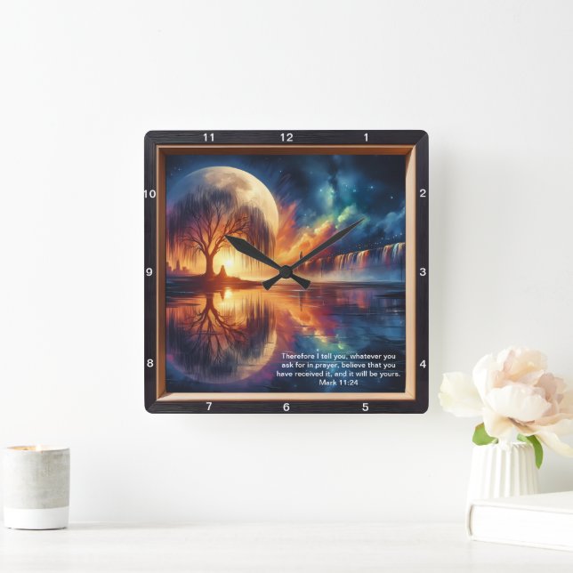 Cuadrado Marcos 11:24 Reloj de gracia: Gif cristiano person (Hogar)