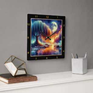 Cuadrado Marcos 11:24 Reloj de oración: Creer y recibir