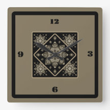 Medallones de la Sepia del Reloj en negro