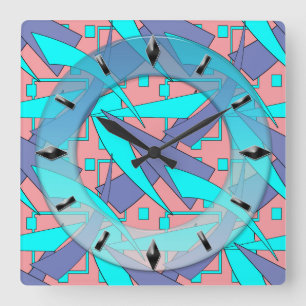 Cuadrado Moderno, elegante, abstracto, decorativo, reloj