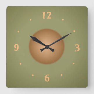 Cuadrado Moss Green con Reloj de cocina llana en el centro 