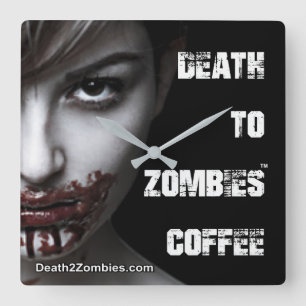 Cuadrado Muerte al reloj del café de los zombis