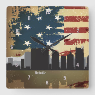 Cuadrado Nashville, reloj americano del paisaje urbano de