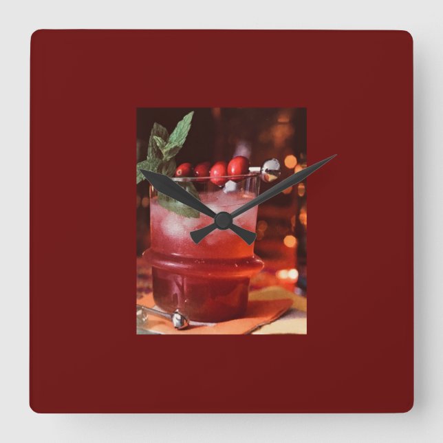 CUADRADO ***NAVIDADES COCKTAIL** RELOJ (Anverso)