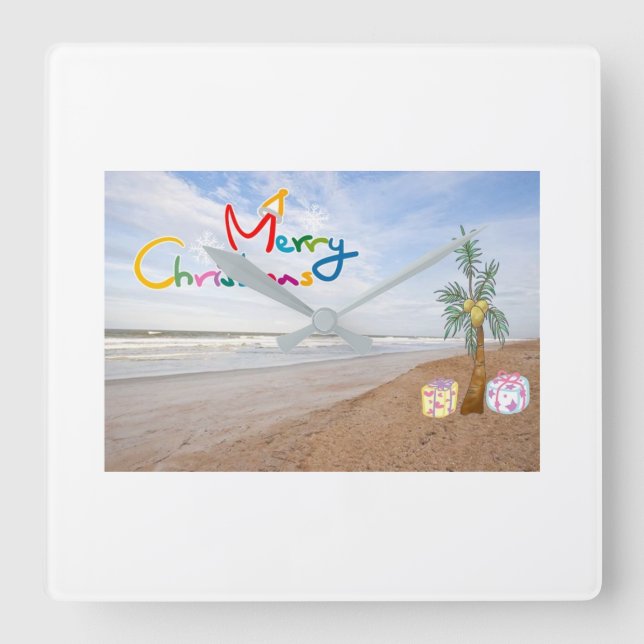 CUADRADO **NAVIDADES EN LA PLAYA** RELOJ (Anverso)