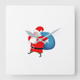 Cuadrado navidades "JOLLY OLD SAINT NICK" RELOJ