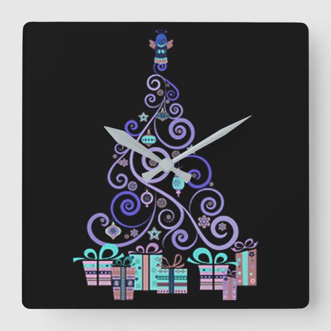 CUADRADO ****NAVIDADES MODERNOS*** RELOJ (Anverso)