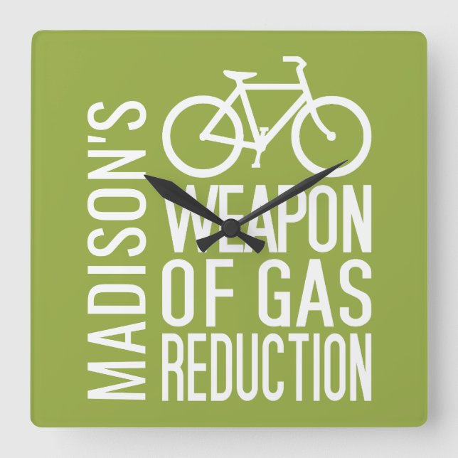 Cuadrado Nombre personalizado de la bicicleta y reloj de pa (Anverso)