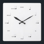 CUADRADO NOTA MUSICAL RELOJ BLANCO Y NEGRO<br><div class="desc">NOTA MUSICAL WALL CLOCK Copyright © TJ Ro Todos los derechos reservados//////música, nota, nota musical, negro y blanco, reloj de notas musicales, notas, director, educación, diseño, diseños, diseños</div>