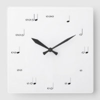 NOTA MUSICAL RELOJ BLANCO Y NEGRO
