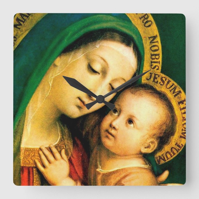 Cuadrado Nuestra Señora de la Buena Asesoría Cuadrada Reloj (Anverso)