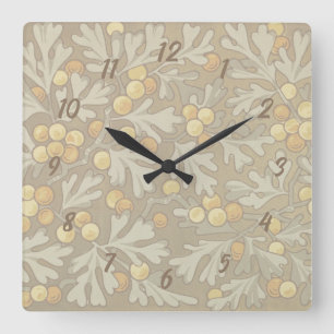 Cuadrado Oak William Morris y reloj de la plaza Acorn