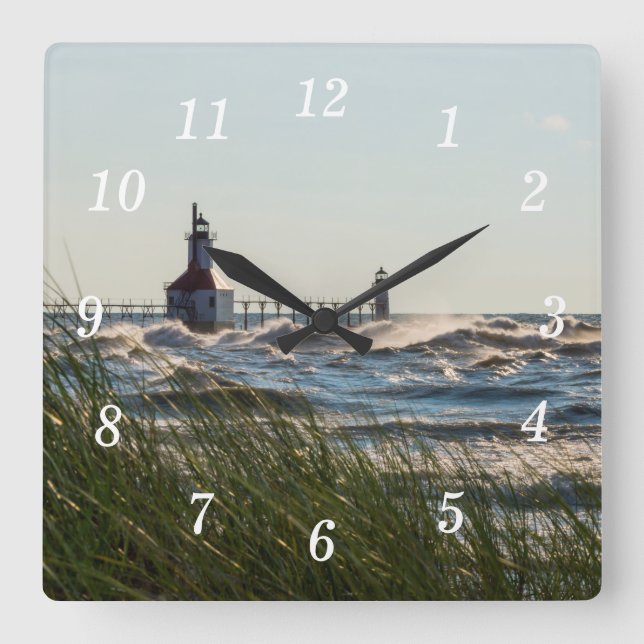 Cuadrado Oats De Mar Y Reloj Del Muro De San José (Anverso)