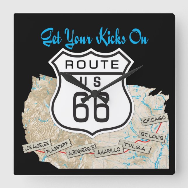 Cuadrado Obtén tus patadas en el reloj rt 66 (Anverso)