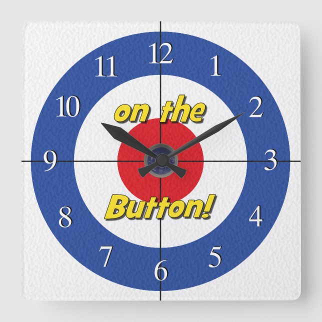 Cuadrado "On the Button" Reloj de Curler - (Azul) (Anverso)